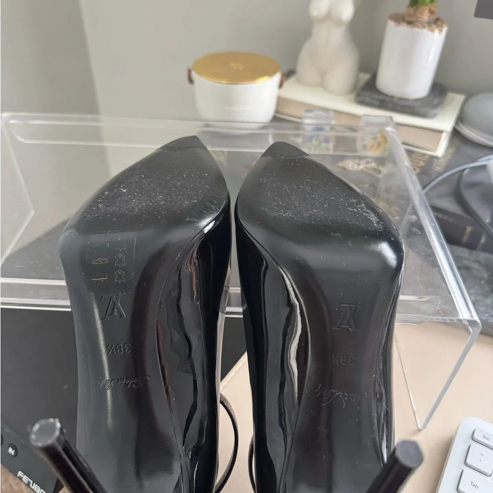 Patent Monogram Call Back Pumps 38.5 Black - Picture 5 of 16